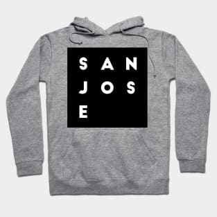 San Jose | Black square letters Hoodie